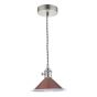 Hadano 1 Light Pendant Antique Chrome With Umber Shade