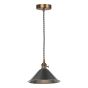 Hadano E14 Pendant Antique Bronze with Pewter Metal Shade 18cm