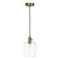 Hadano E14 Pendant Antique Bronze with Clear Dimpled Glass Shade