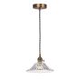 Hadano E14 Pendant Antique Bronze with Clear Flared Glass Shade