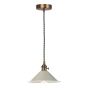 Hadano E14 Pendant Antique Bronze with Matt Cashmere/Taupe Metal Shade 18cm