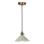 Hadano E14 Pendant Antique Bronze with Matt Cashmere/Taupe Metal Shade 18cm