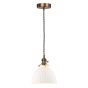 Hadano E14 Pendant Antique Bronze with White Domed Ceramic Shade