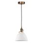 Hadano E14 Pendant Antique Bronze with White Domed Ceramic Shade