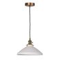 Hadano E14 Pendant Antique Bronze with White Shallow Ceramic Shade
