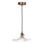 Hadano E14 Pendant Antique Bronze with Wavy Glass Shade