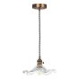 Hadano E14 Pendant Antique Bronze with Wavy Glass Shade