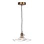 Hadano E14 Pendant Antique Bronze with Wavy Glass Shade