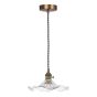 Hadano E14 Pendant Antique Bronze with Wavy Glass Shade