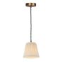 Hadano Pendant Antique Bronze With Natural Linen Pleated Shade