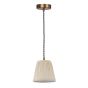 Hadano Pendant Antique Bronze With Natural Linen Pleated Shade