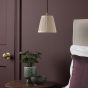 Hadano Pendant Antique Bronze With Natural Linen Pleated Shade