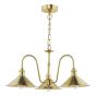 Hadano 3 Light Pendant Natural Brass and Aged Brass