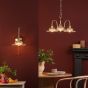 Hadano 3 Light Pendant Natural Brass and Glass