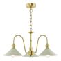 Hadano 3 Light Pendant Natural Brass and Matt Taupe
