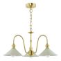 Hadano 3 Light Pendant Natural Brass and Matt Taupe