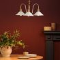 Hadano 3 Light Pendant Natural Brass and Matt Taupe