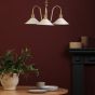 Hadano 3 Light Pendant Natural Brass and Matt Taupe