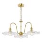 Hadano 3 Light Pendant Natural Brass and Glass