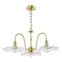Hadano 3 Light Pendant Natural Brass and Glass
