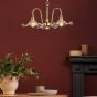 Hadano 3 Light Pendant Natural Brass and Glass