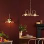 Hadano 3 Light Pendant Natural Brass and Glass