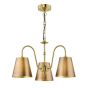 Hadano 3 Light Pendant Natural Brass with Antique Bronze