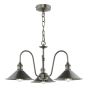 Hadano 3 Light Pendant Antique Chrome and Antique Pewter