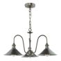 Hadano 3 Light Pendant Antique Chrome and Antique Pewter