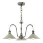 Hadano 3 Light Pendant Antique Chrome and Matt Taupe