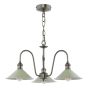 Hadano 3 Light Pendant Antique Chrome and Matt Taupe
