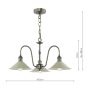 Hadano 3 Light Pendant Antique Chrome and Matt Taupe