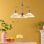 Hadano 3 Light Pendant Antique Chrome and White Ceramic