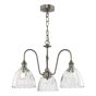 Hadano 3 Light Pendant Antique Chrome and Glass