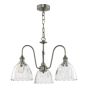 Hadano 3 Light Pendant Antique Chrome and Glass