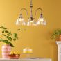 Hadano 3 Light Pendant Antique Chrome and Glass