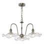 Hadano 3 Light Pendant Antique Chrome and Glass