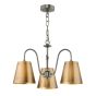 Hadano 3 Light Pendant Antique Chrome with Antique Bronze