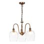 Hadano 3 Light Pendant Antique Bronze with Clear Dimpled Glass Shades