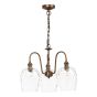 Hadano 3 Light Pendant Antique Bronze with Clear Dimpled Glass Shades