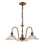 Hadano 3 Light Pendant Antique Bronze with Clear Flared Glass Shades