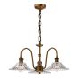 Hadano 3 Light Pendant Antique Bronze with Clear Flared Glass Shades