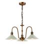 Hadano 3 Light Pendant Antique Bronze with Matt Cashmere/Taupe Metal Shades 18cm