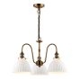 Hadano 3 Light Pendant Antique Bronze with White Domed Ceramic Shades