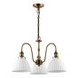 Hadano 3 Light Pendant Antique Bronze with White Domed Ceramic Shades
