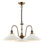 Hadano 3 Light Pendant Antique Bronze with White Shallow Ceramic Shades
