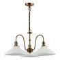 Hadano 3 Light Pendant Antique Bronze with White Shallow Ceramic Shades