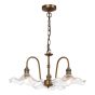 Hadano 3 Light Pendant Antique Bronze with Wavy Glass Shades