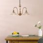 Hadano 3 Light Pendant Antique Bronze with Wavy Glass Shades