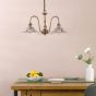 Hadano 3 Light Pendant Antique Bronze with Wavy Glass Shades